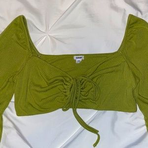 Garage Green Tie-up Crop Top. Size Medium. Worn Once.